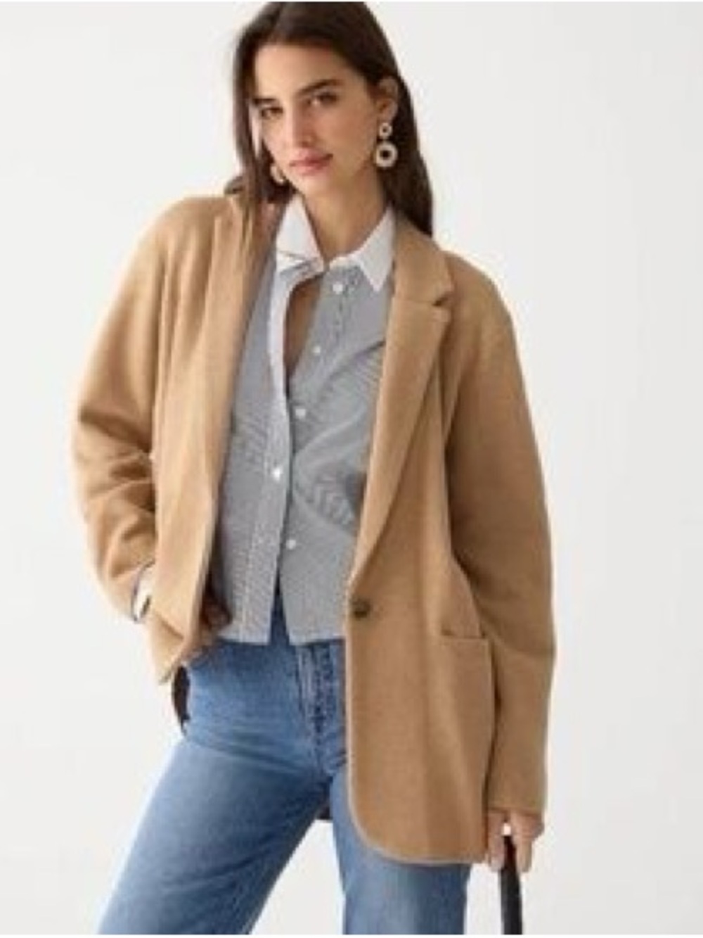 NWT J.Crew Iconic Camel Sweater Blazer Size XXL Quiet Luxury